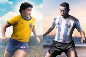 Artista coloca ídolos do futebol ‘jogando’ com a camisa de times rivais