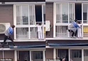 Homem escala prédio e salva criança pendurada no 6º andar
