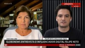 Ao vivo, Felipe Neto critica Globonews e a concorrente CNN Brasil