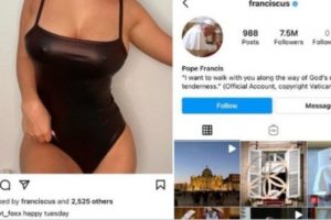 De novo! Conta do papa Francisco curte foto sensual de modelo