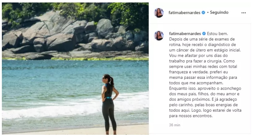 Apresentadora revelou a doença em suas redes sociais Foto: Reprodução/Instagram