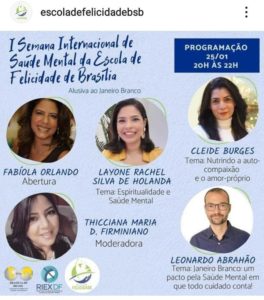 Começa a I Semana Internacional de Saúde Mental, uma iniciativa da Escola da Felicidade de Brasília