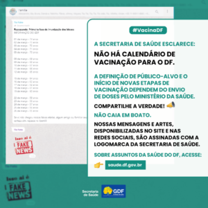 GDF | É falso cronograma de vacinação em idosos nas redes sociais