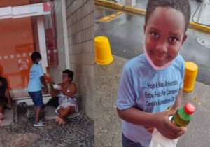 Menino de 6 troca presente por alimento para pessoas sem lar