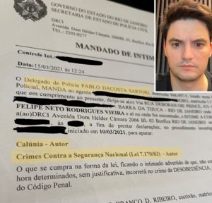 Felipe Neto responderá por crime contra segurança nacional por chamar Bolsonaro de genocida