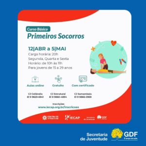 Centro de Juventude abre inscrições para Curso Básico de Primeiros Socorros