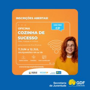 Centros de Juventude abrem inscrições para Oficinas de Empregabilidade, Teatro e Cozinha de Sucesso