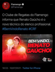 Renato é treinador do Fla a toque de caixa