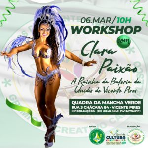 Clara Paixão, ex-rainha do carnaval do Rio, estará em Brasília neste final de semana