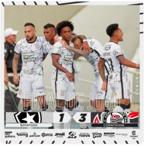Corinthians faz primeiro tempo impecável e vence Botafogo no Rio