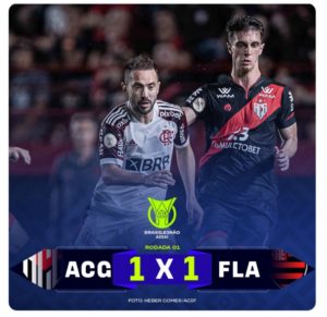 Atlético-GO e Flamengo empatam em jogo com emoção até o fim