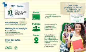 Inscrições exclusivas do “Projeto Conhecer Direito” para estudantes