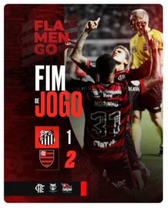 Gabriel decide e Flamengo derrota Santos na Vila Belmiro