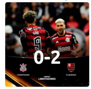 Flamengo bate Corinthians com gols de Arrascaeta e Gabriel