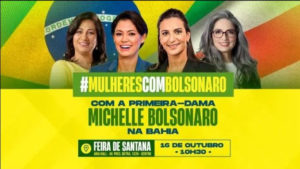 Michelle e Damares realizam encontro ‘Mulheres com Bolsonaro’ em Feira de Santana, no domingo (16)