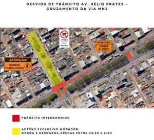 Interdição de trânsito na Hélio Prates inicia nesta quarta (8) com desvios