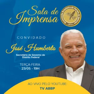 Secretário de Governo do DF é entrevistado na Sala de Imprensa da ABBP nesta terça-feira, 23