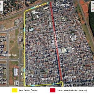 Trecho da Avenida Paranoá será interditado para serviços de pavimentação