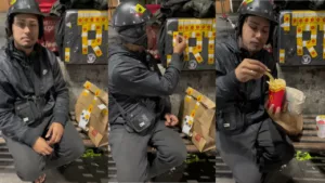 Motoboy viraliza ao comer lanches de clientes que se recusaram a buscar pedidos na portaria
