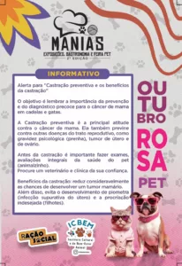 Outubro Rosa Pet: Fim de semana tem campanha de conscientização e prevenção no Parque da Cidade