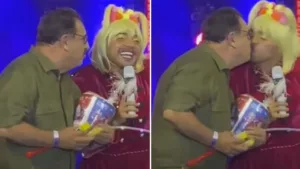 Vídeo: Tirullipa surpreende Ratinho com selinho