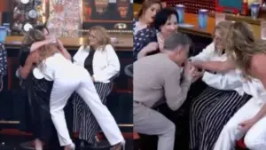 Dona Déa e Lívia Andrade selam paz ao vivo no “Domingão com Huck”
