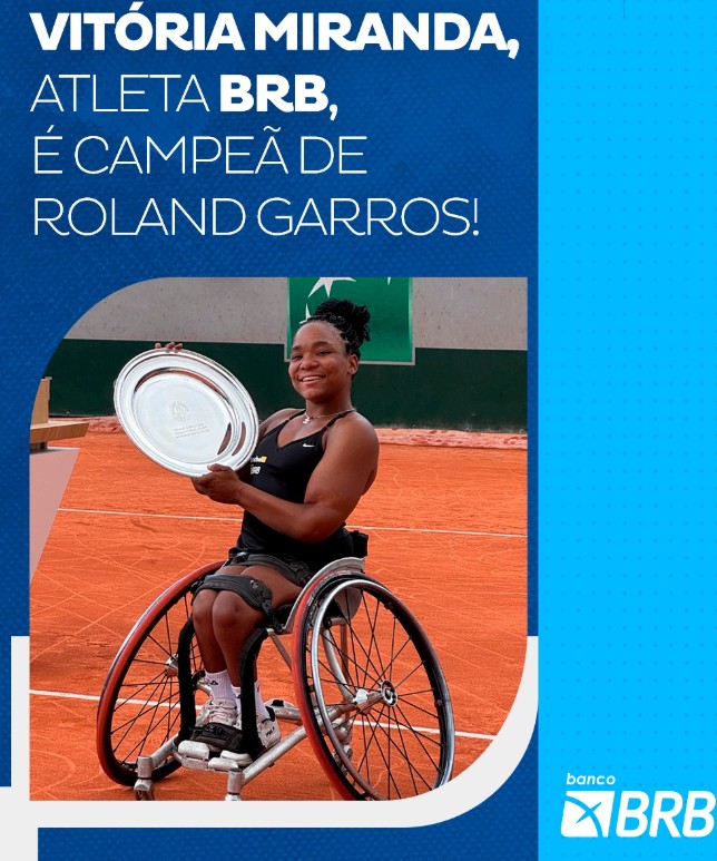 Vitória Miranda conquista títulos em Roland Garros com apoio do BRB