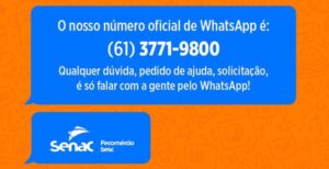 Senac-DF lança atendimento oficial via WhatsApp