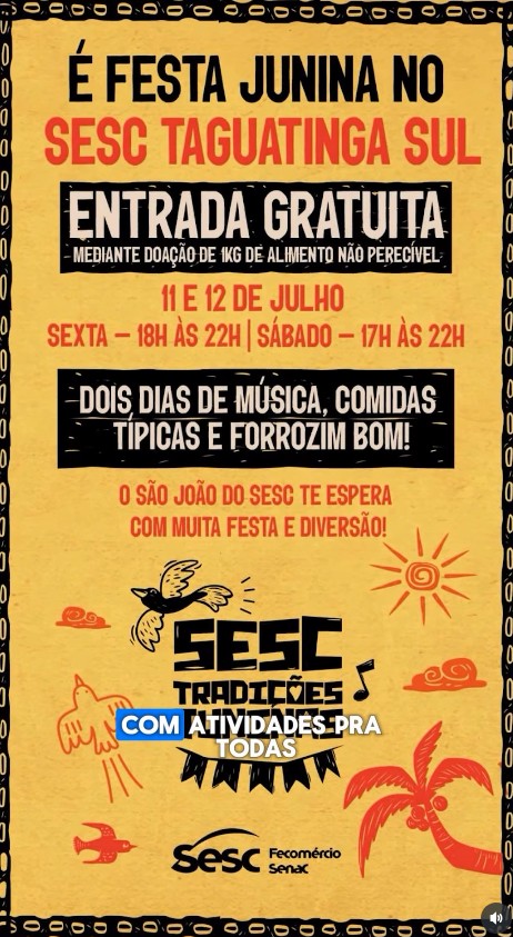 Sesc-DF agita o fim de semana!