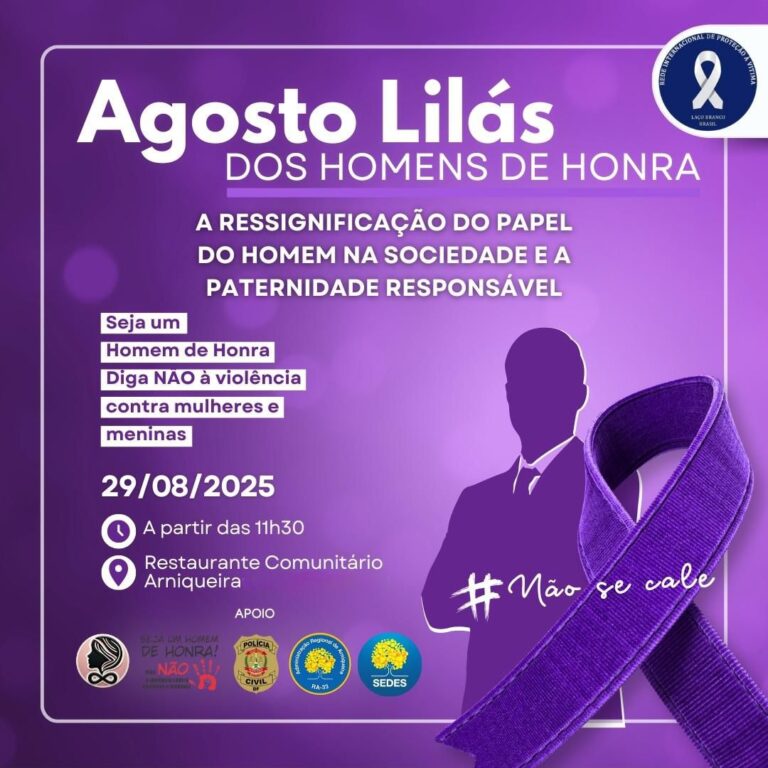 Arniqueira terá ação contra violência de gênero nesta sexta (29)