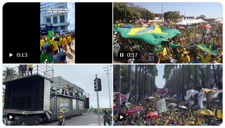 Apoiadores de Bolsonaro tomam ruas no 7 de Setembro