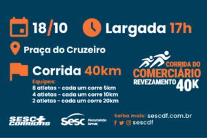 Sesc-DF: Corrida do Comerciário 40K agita o Eixo Monumental em outubro