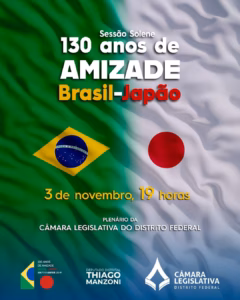 Manzoni propõe Sessão Solene pelos 130 anos de amizade entre Brasil e Japão