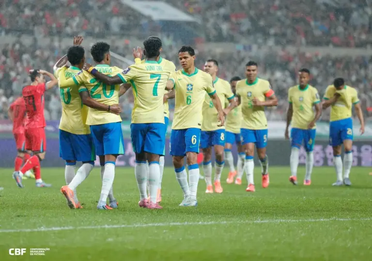 Brasil goleia a Coreia e encanta em show de Estêvão e Rodrygo